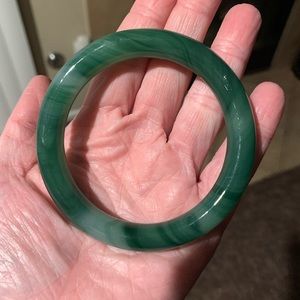 Dark green glass bracelet
